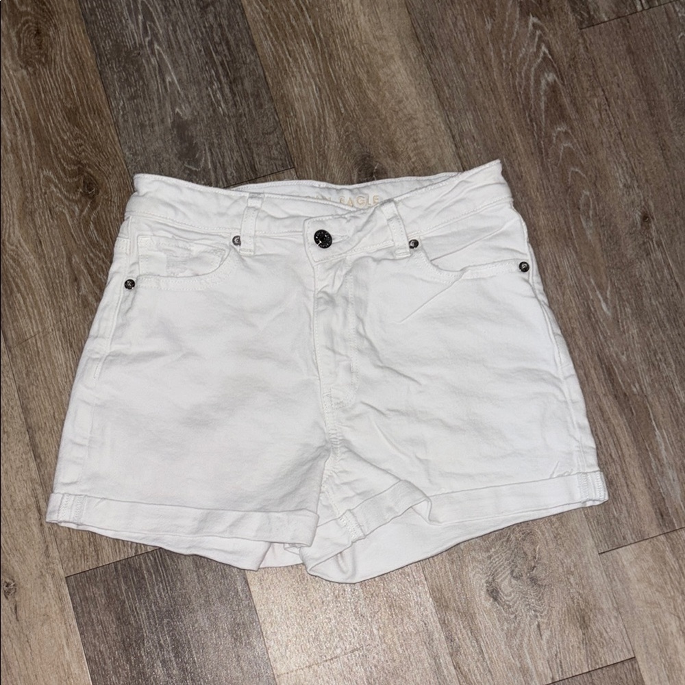 American Eagle crossovers white denim shorts size 2